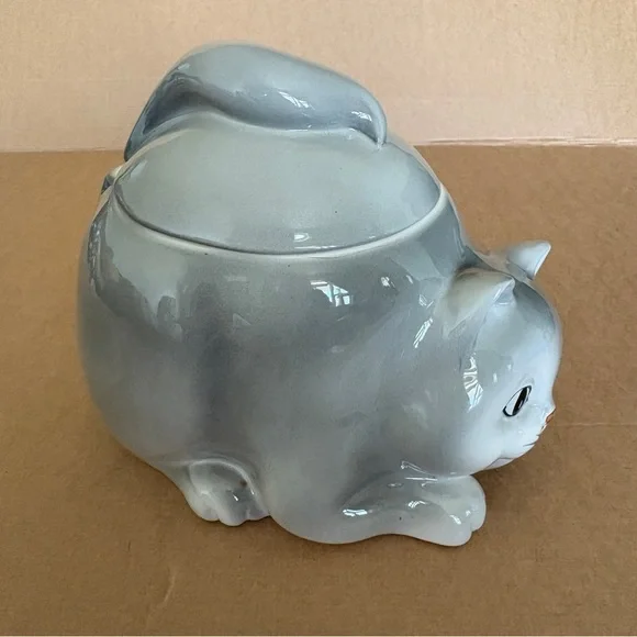 Vintage 1980 Hand painted Otagiri Cat Cookie Jar Made in Japan Kitty Cookie Jar - Picture 5 of 15